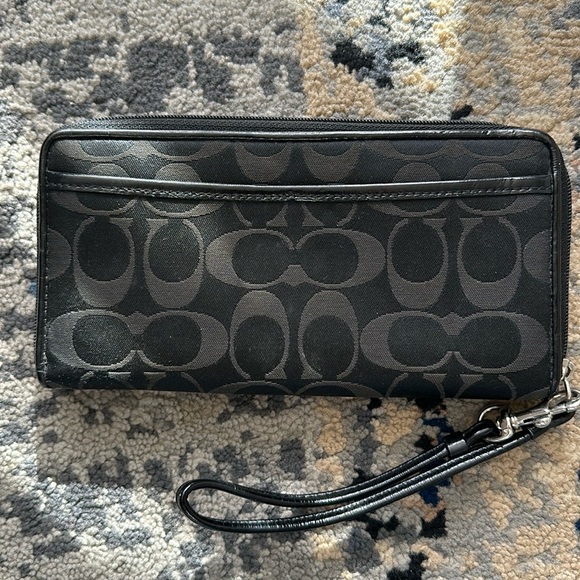 Barely used beautiful black monogram Coach wallet (checkbook size). - Picture 5 of 5
